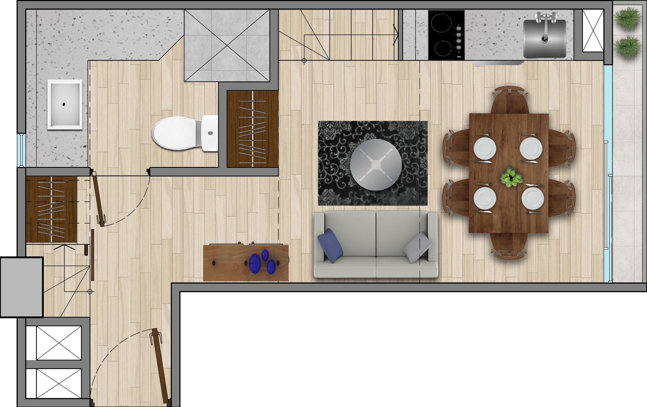 B43 Planta baja Coloreada